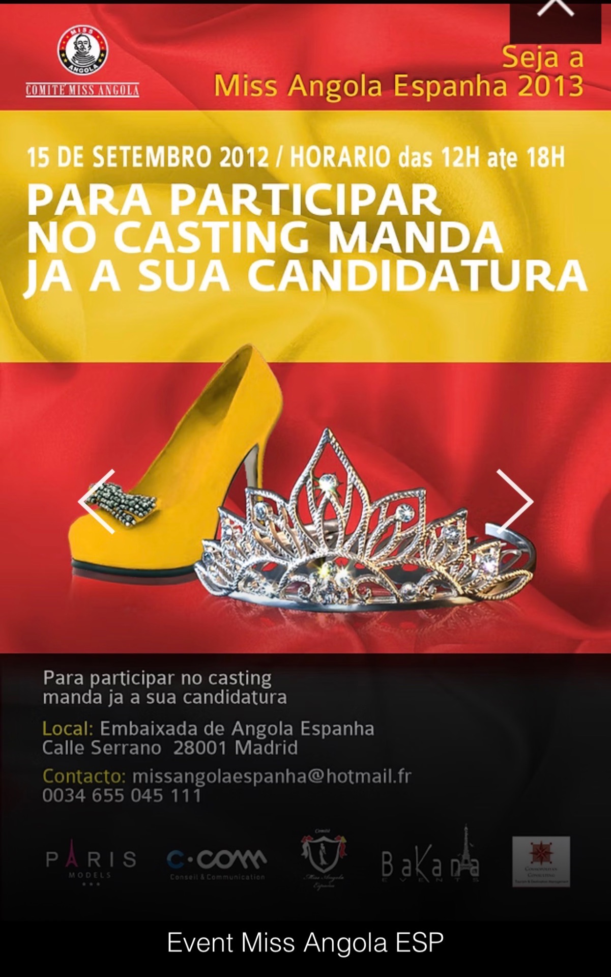 Miss Angola Espanha · Madrid